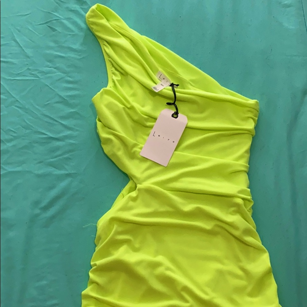 LEITH XXS GREEN Sorbet Neon dress